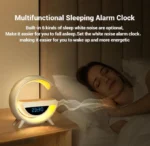 G LED Wireless Charging Bluetooth Speaker with FM Radio, RGB Light and Table Lamp - BT-3401