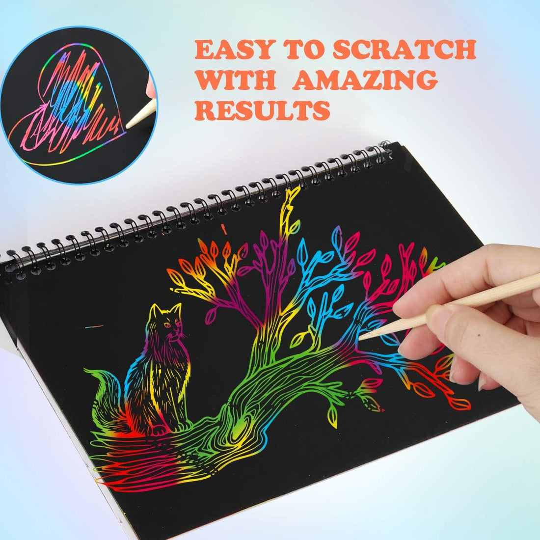 Rainbow Scratch Art Paper Note 1pc Large Size