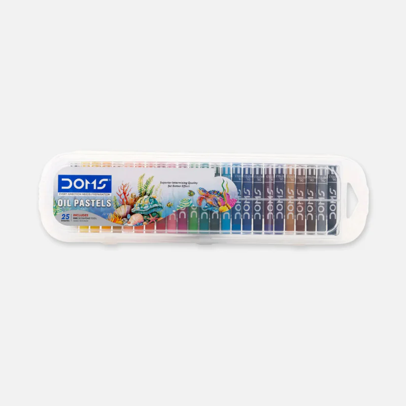 DOMS-25-Shades-Round-Pastel-with-Scraping-Tool