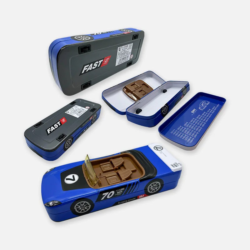 Metal Car Shaped Pencil Box with Wheels & Movable car Seats B-687