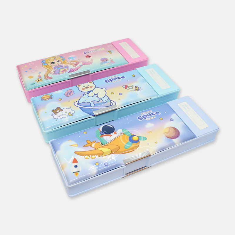 Multifunctional Magnetic Lock Pencil Box with Sharpener Calculator 3547-29