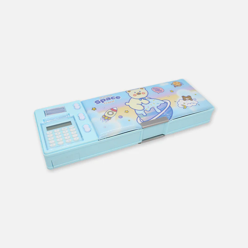 Multifunctional Magnetic Lock Pencil Box with Sharpener Calculator 3547-29