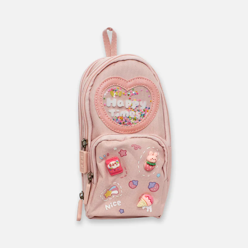 Premium Happy Times Luck Cute Panda Pencil Pouch for Girls with 3 Compartment 163-167