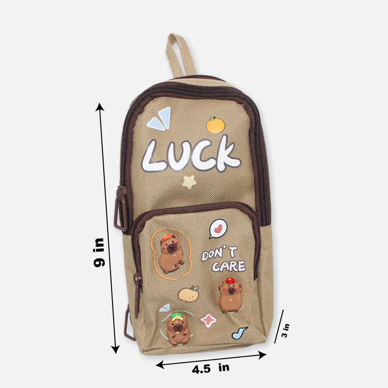 Premium Happy Times Luck Cute Panda Pencil Pouch for Girls with 3 Compartment 163-167