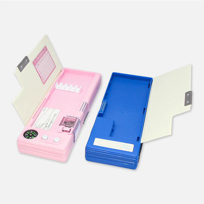 Space Journey Happy Dinosaur Mermaid Multifunctional Magnetic Lock Pencil Box with Double Sharpener & Compass