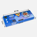 Space Journey Happy Dinosaur Mermaid Multifunctional Magnetic Lock Pencil Box with Double Sharpener & Compass