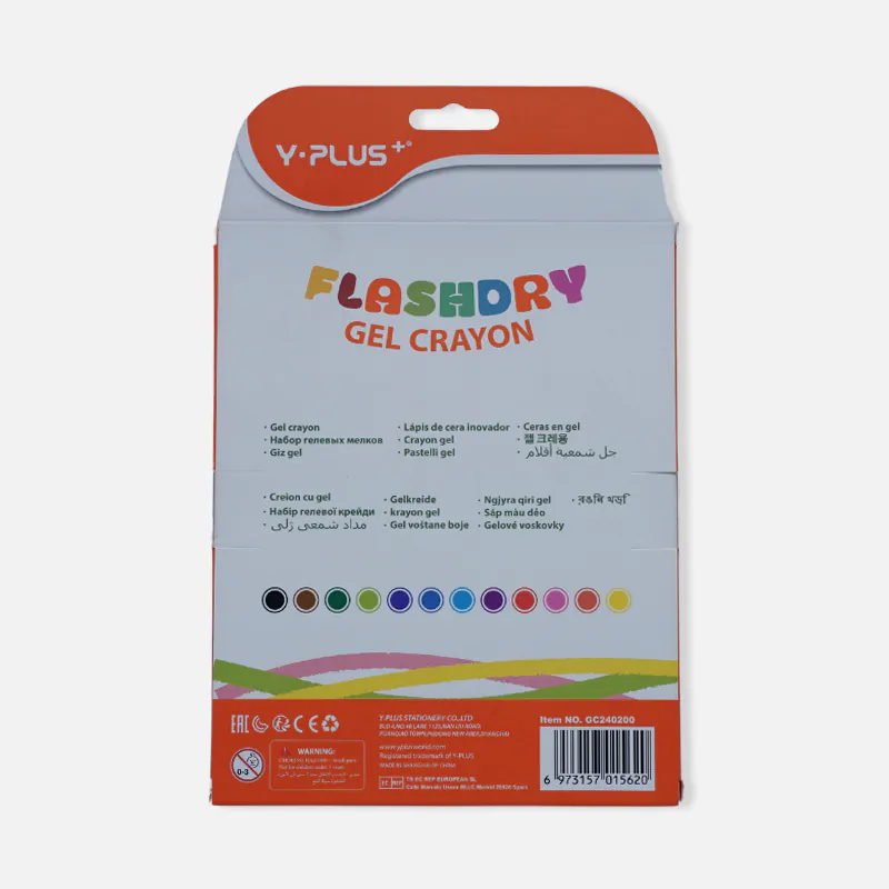 Y-Plus+ Flashdry Gel Crayon 12 Pcs