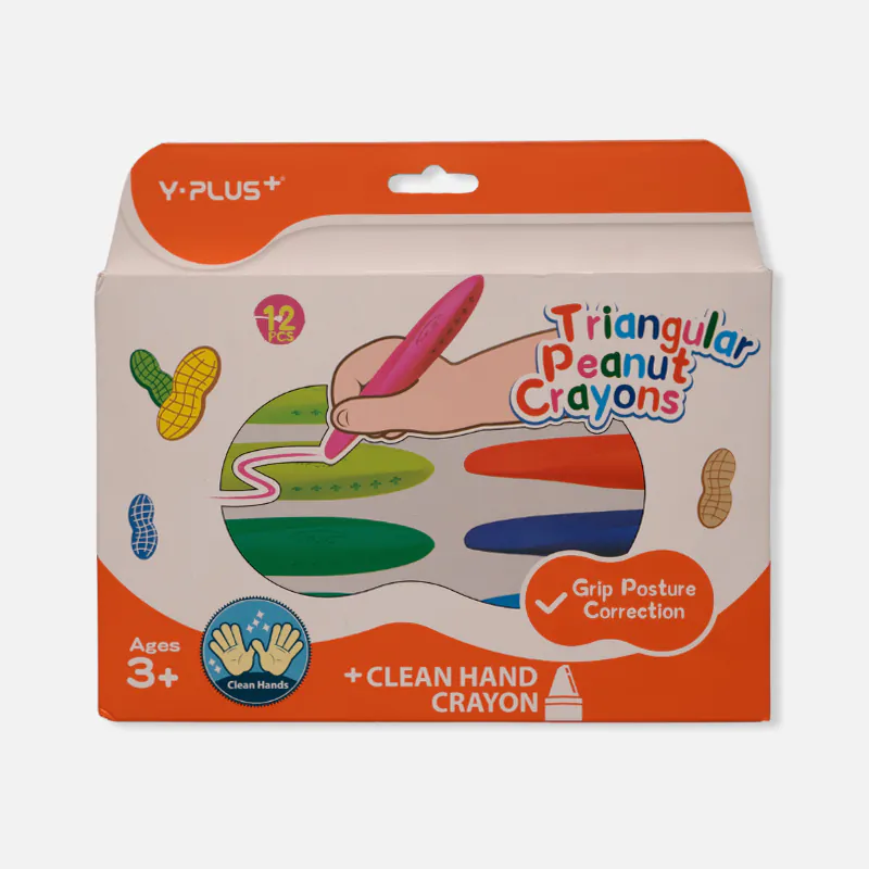 Y-Plus+ Triangular Peanut 12 Pcs Crayon