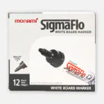 Monami Sigmaflo White Board Marker Black Noir-Negro