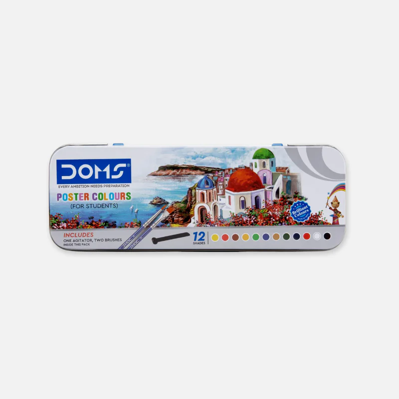 DOMS-12-Shades-Poster-Color-10ml-with-Agitator-and-2-Brushes