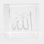 Allah Cube 3d Laser Crystal Muslim Etched Paperweight