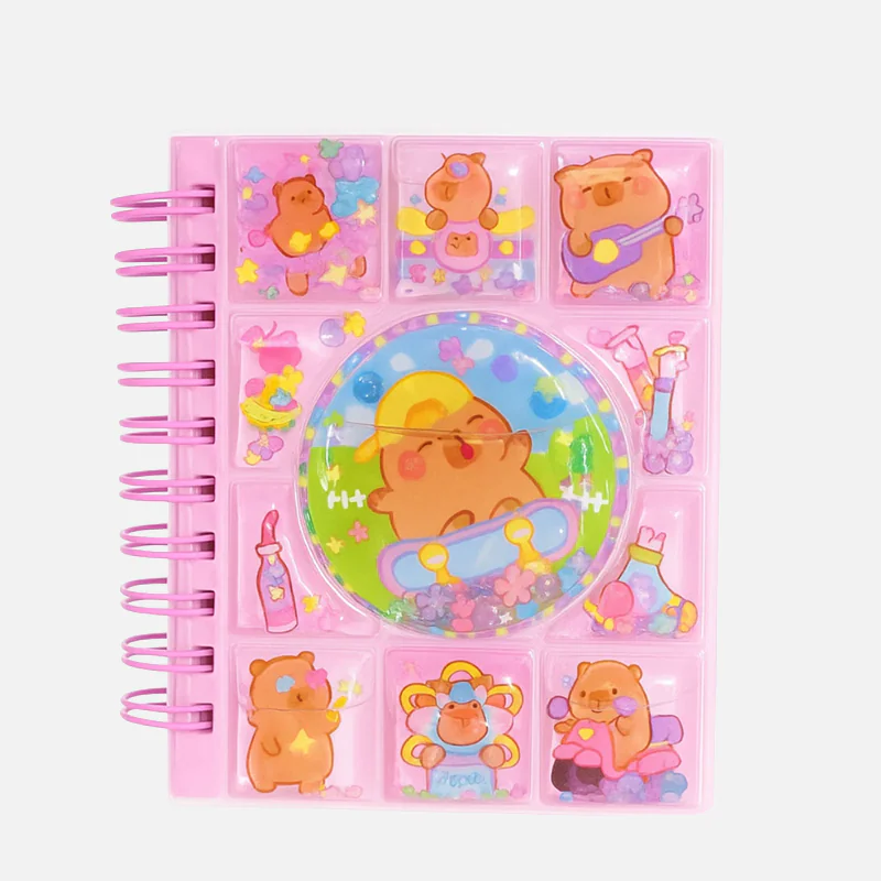 Capybara Liquid 3D Notebook with Stickers and Decorated Sheets