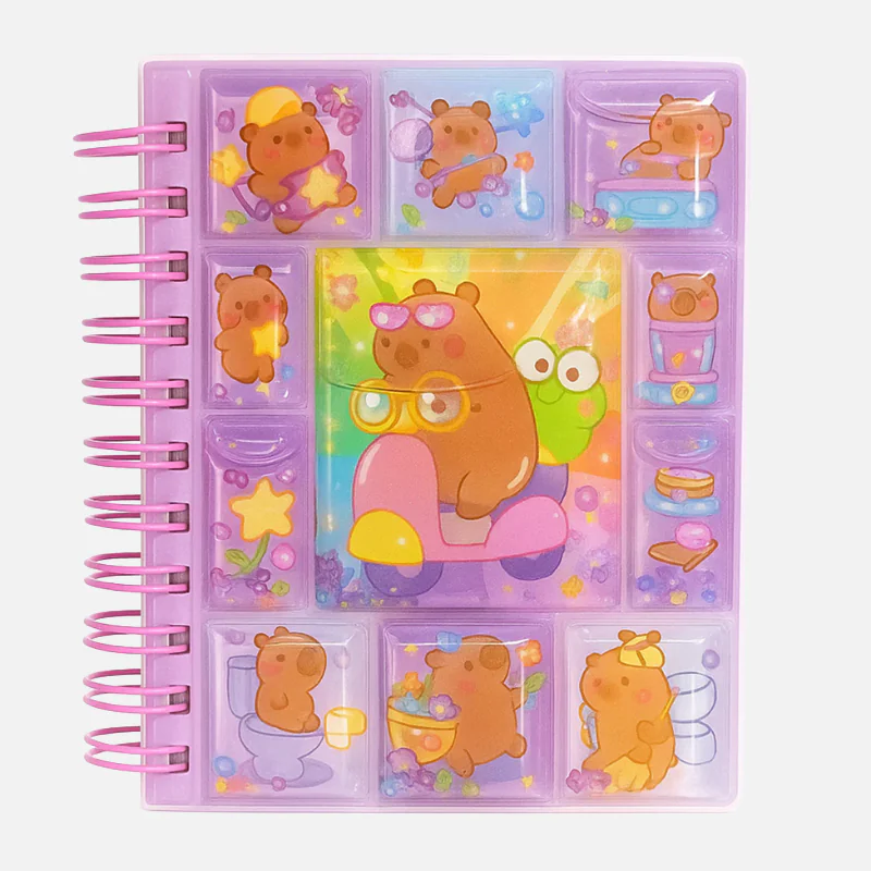 Capybara Liquid 3D Notebook with Stickers and Decorated Sheets