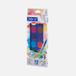 Doms 12 Assorted Shades Aqua Water Color Cakes with Brush