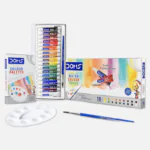 DOMS 18 Assorted Shades Water Colour Tubes with Paint Brush and Palette
